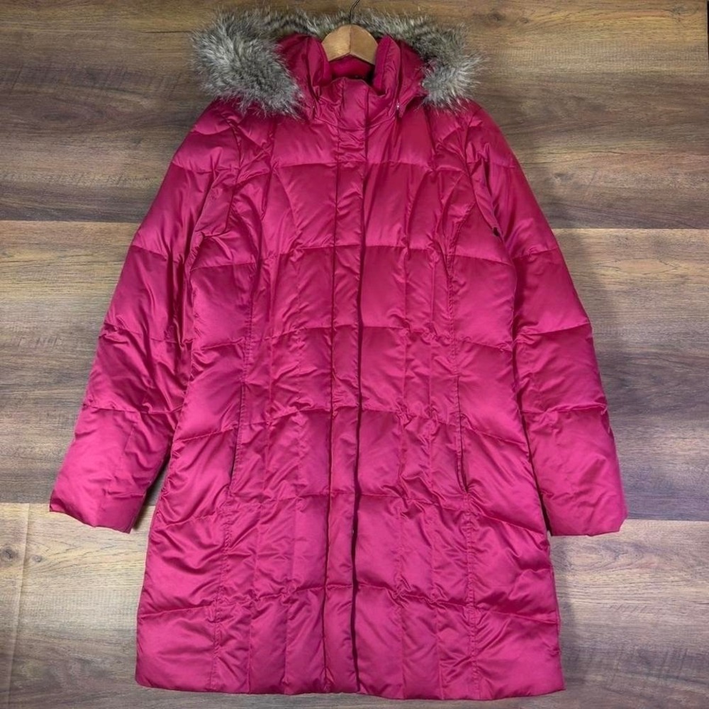 Eddie Bauer Long Down Puffer Coat Womens Large Red